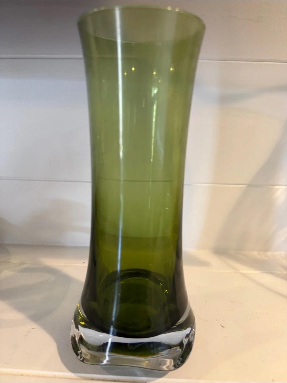 Vintage Green Glass Decorative Vase - Home Accents